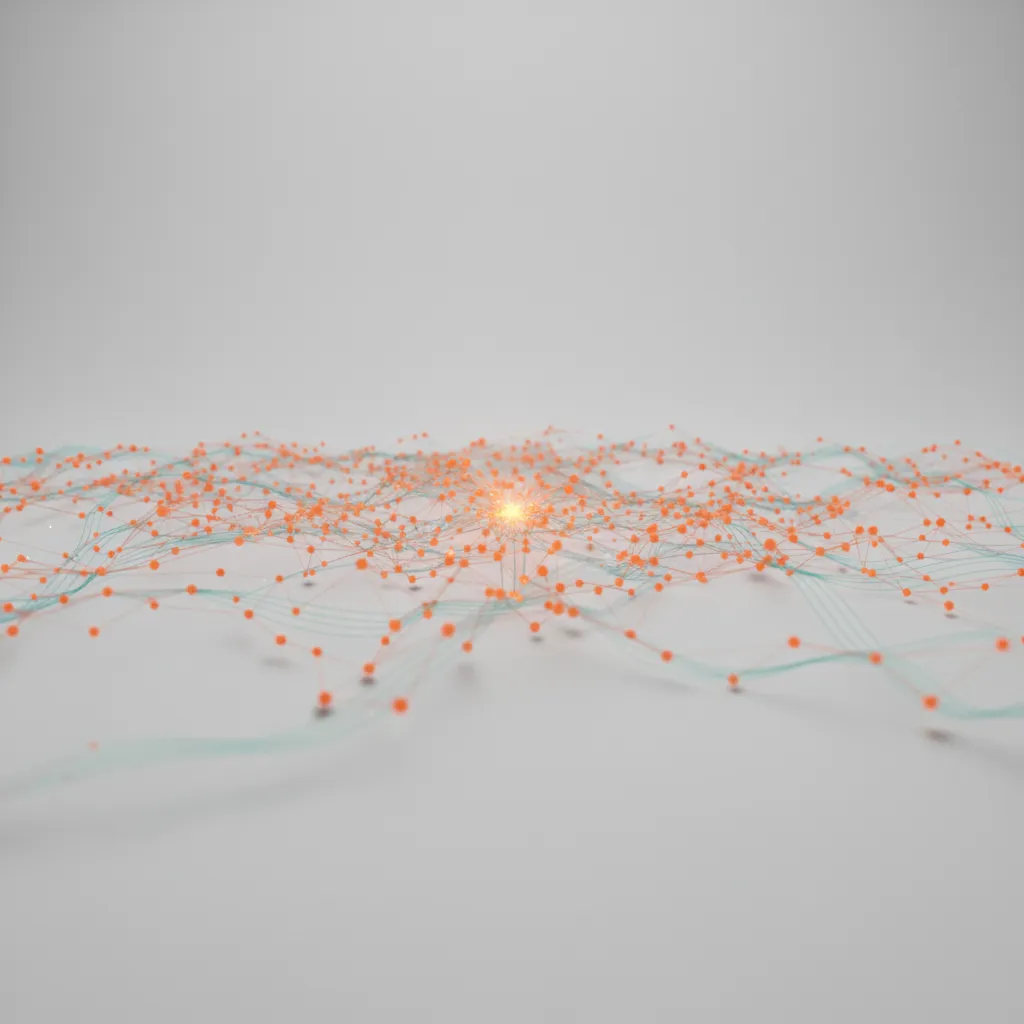 AI-Netzwerk Visualisierung - vernetzte Knotenpunkte